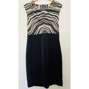 The Limited Cowl Neck Chevron and black dress. Size 10